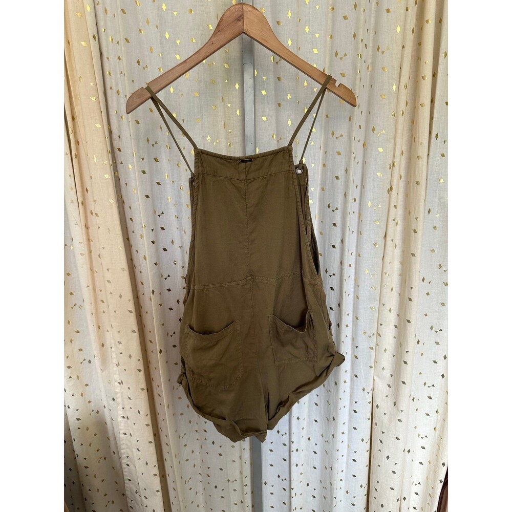 Billabong Wild Pursuit Adjustable Tie Front Straps Short Dungarees Romper M - Picture 7 of 11